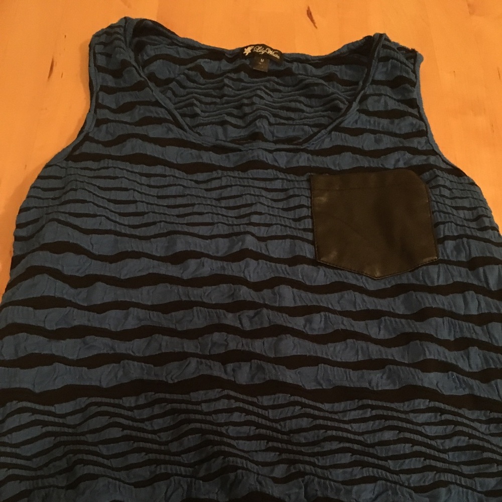 Black and blue striped tank